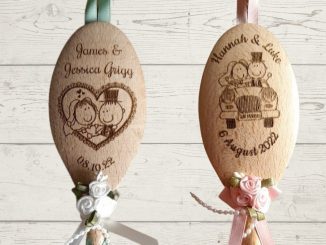 Decorated wedding spoons