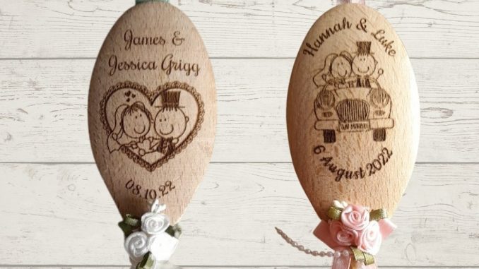 Decorated wedding spoons